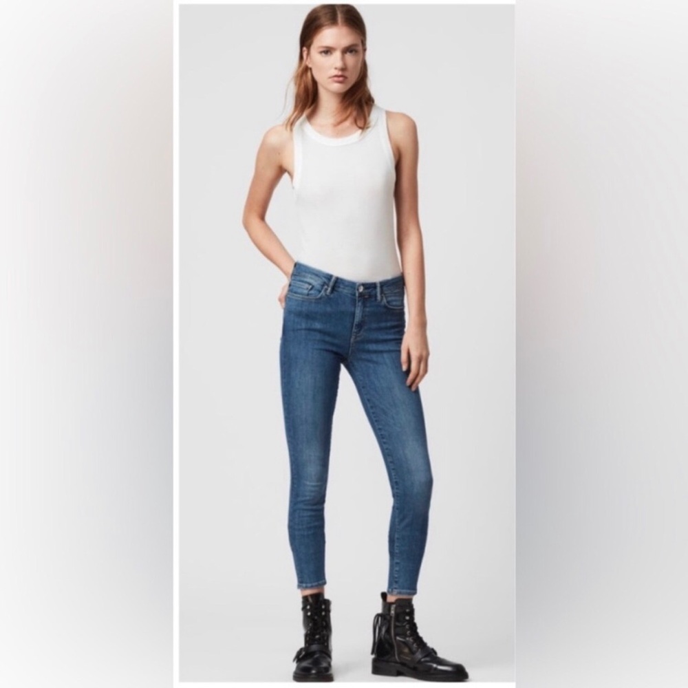 ALL SAINTS Women’s Grace Mid Rise Skinny Jeans Size 26